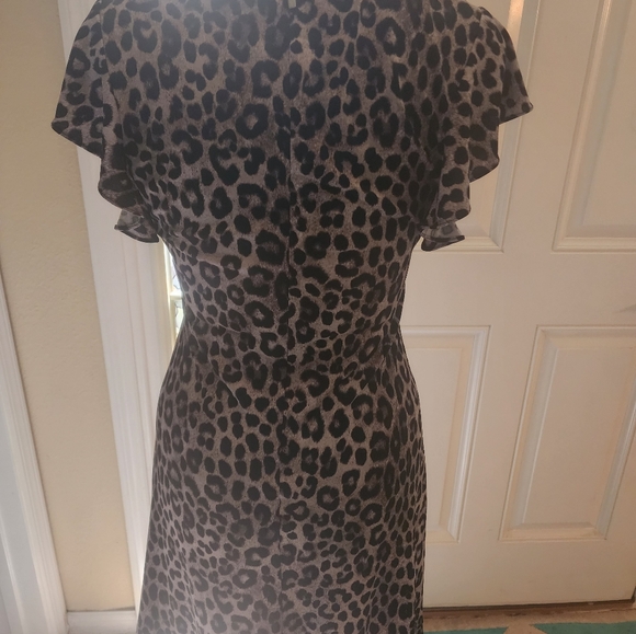 Michael Kors Womens Animal Print Flounce Dress XS - Picture 3 of 5